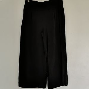 Black casual wide leg lounge pants